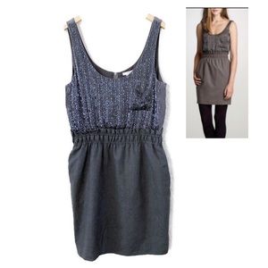 J. Crew Wool & Embellished Dress Taupe Size 10